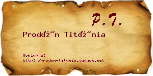 Prodán Titánia névjegykártya